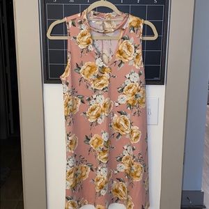Floral peach dress